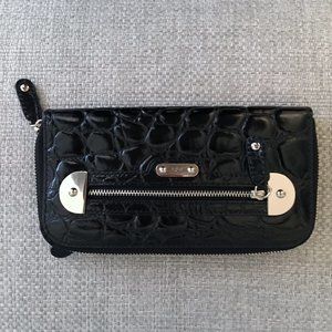 Rafe New York - NWOT Black Croc embossed large wallet